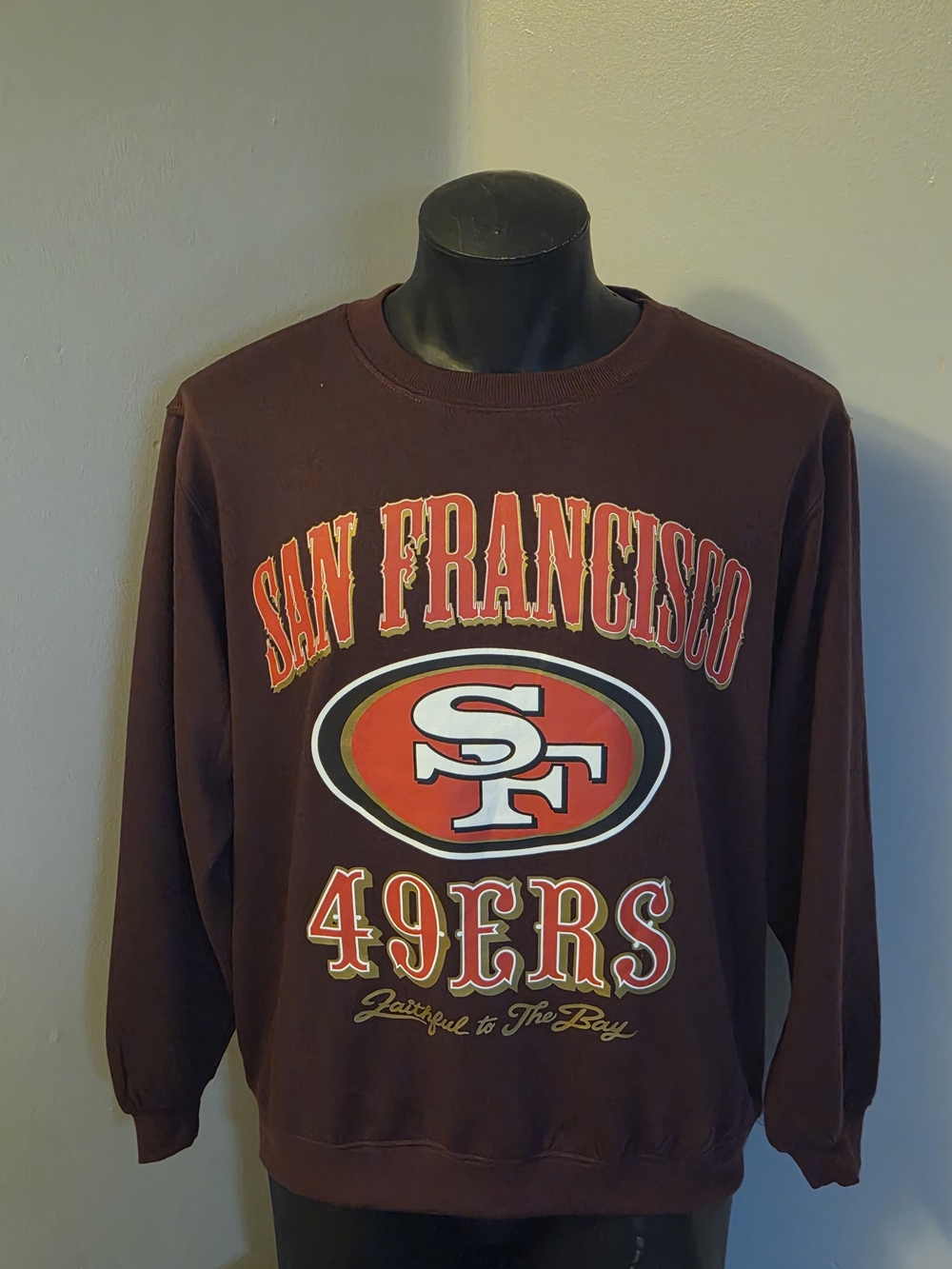 San Francisco 49ers NFL Graphic Sweatshirt Burgundy Red Faithful to the Bay